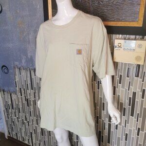 Carhartt T-Shirt Men’s 2XL Heather Light Green K87 M Original Fit Cotton Poly031
